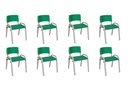 Ver imagem 2 de Kit 8 Cadeira Iso Infantil Creche, Escola Base Cinza Verde Escuro