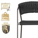 Ver imagem 4 de 8 Cadeiras Tricô Náutico e Alumínio com Proteção Uv Varanda Preto