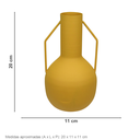 Ver imagem 2 de Vaso Garrafa Decorativo de Metal Amarelo 20x11x11cm Enfeite Sala Mesa Estante