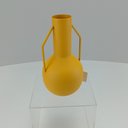 Ver imagem 4 de Vaso Garrafa Decorativo de Metal Amarelo 20x11x11cm Enfeite Sala Mesa Estante