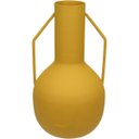 Ver imagem 1 de Vaso Garrafa Decorativo de Metal Amarelo 20x11x11cm Enfeite Sala Mesa Estante