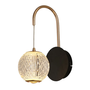 Arandela Luce Dourado / Preto e Transparente (c)18cm (l)12cm (a)27cm 1x4,2w 3000k 252lm Led