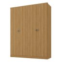 Ver imagem 2 de Guarda-Roupa Solteiro 100% MDF 4 Portas 2 Gavetas Brescia Marrom/Nogueira