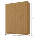 Ver imagem 3 de Guarda-roupa Solteiro 100% Mdf 4 Portas 2 Gavetas Brescia
