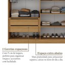 Ver imagem 7 de Guarda-Roupa Solteiro 100% MDF 4 Portas 2 Gavetas Brescia Marrom/Nogueira