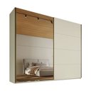 Ver imagem 2 de Guarda-Roupa Casal Hanover 2 Portas 6 Gavetas 100% MDF com Espelho Flex Off White/Peroba - Mademarqu