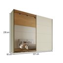 Ver imagem 4 de Guarda-Roupa Casal Hanover 2 Portas 6 Gavetas 100% MDF com Espelho Flex Off White/Peroba - Mademarqu