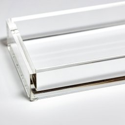 Bandeja de Acrílico Hara Transparente Lisa Baixa 33x33 Cm - 3