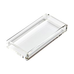 Bandeja de Acrílico Hara Transparente Lisa Baixa 33x33 Cm - 1