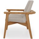 Ver imagem 4 de Kit 02 Poltronas Decorativa para Sala de Estar Living Base Madeira Becker L02 Linho Bege - Lyam