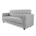 Ver imagem 5 de Sofá 03 Lugares Arezzo Suede Pés Chanfrado Tabaco - D’Rossi Cinza