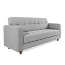 Ver imagem 1 de Sofá 03 Lugares Arezzo Suede Pés Chanfrado Tabaco - D’Rossi Cinza