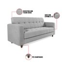 Ver imagem 6 de Sofá 03 Lugares Arezzo Suede Pés Chanfrado Tabaco - D’Rossi Cinza