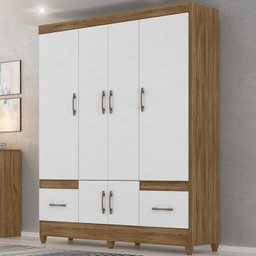 Guarda Roupa Casal 6 Portas 9120 Naturale Branco Moval - 2