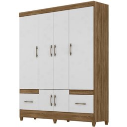 Guarda Roupa Casal 6 Portas 9120 Naturale Branco Moval - 1