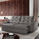 Ver imagem 3 de Sofá Retrátil e Reclinável 2,80m 4 Lugares Pillow com 18cm Fibra Siliconada Veneza - Movenzo Estofad