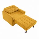 Ver imagem 3 de Sofá Cama Solteiro 100cm Murilo Uno Linho Amarelo