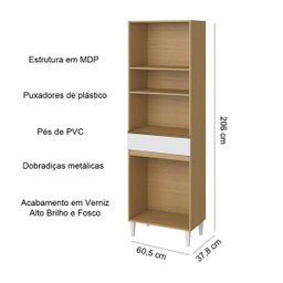 Paneleiro 4 Portas 1 Gaveta Nevasca Atacama/branco - 3