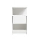 Ver imagem 1 de Mesa de Cabeceira 30cm com Gaveta e Nicho Alta 60cm MDF 15mm Branco Mesa de Cabeceira Montada Lado D