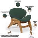 Ver imagem 4 de Poltrona Decorativa Orgânica Sala Living Kadosh L02 Suede Verde Musgo - Lyam Decor