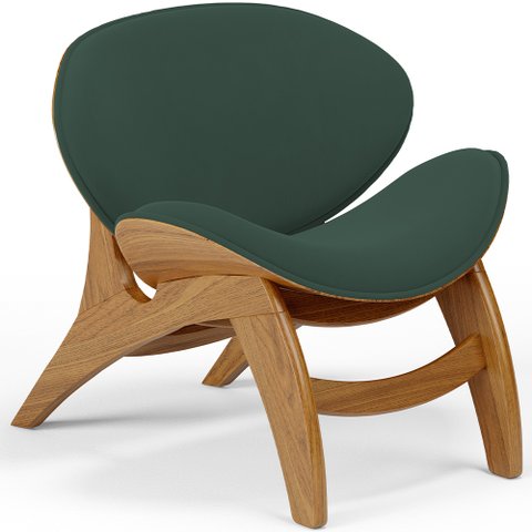 Poltrona Decorativa Orgânica Sala Living Kadosh L02 Suede Verde Musgo - Lyam Decor