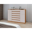 Ver imagem 5 de Comoda Sapateira Vedra 7 Gavetas 2 Portas - Lp - Rei de Casa Amendoa Clean/off White