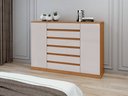Ver imagem 5 de Comoda Sapateira Vedra 7 Gavetas 2 Portas - Lp - Rei de Casa Amendoa Clean/off White