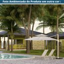 Ver imagem 5 de Ombrelone Lateral Trancoso Tulum Fratini 300 Cm Aluminio Cinza Capa Poliéster Base Lateral Plus Hdpe