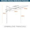 Ombrelone Lateral Trancoso Tulum Fratini 300 Cm Aluminio Cinza Capa Poliéster Base Lateral Plus Hdpe - 7