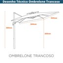 Ver imagem 7 de Ombrelone Lateral Trancoso Tulum Fratini 300 Cm Aluminio Cinza Capa Poliéster Base Lateral Plus Hdpe