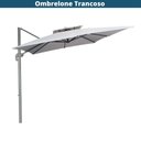 Ver imagem 2 de Ombrelone Lateral Trancoso Tulum Fratini 300 Cm Aluminio Cinza Capa Poliéster Base Lateral Plus Hdpe