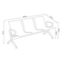 Ver imagem 3 de Longarina Inox 3 Lugares com Braço Esterno