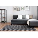 Ver imagem 2 de Tapete Para Sala ou Quarto 1,50M x 1,32M Antiderrapante Chevron Zig Zag Preto e Cinza