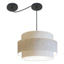 Ver imagem 6 de Lustre Sala de Jantar com Desvio Vivare Md-4399 Cúpula em Tecido 50cm Linho Bege 127/220v