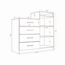 Ver imagem 4 de Gaveteiro Londres 4 Gavetas 2 Porta Branco - Aramóveis