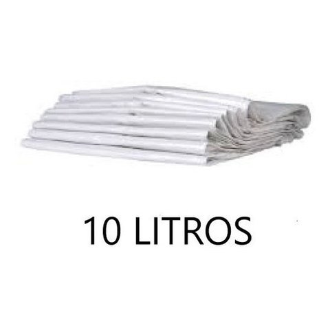 Saco Lixo Branco para Cozinha Banheiro 10 Litros - 100 Und. Cor:branco