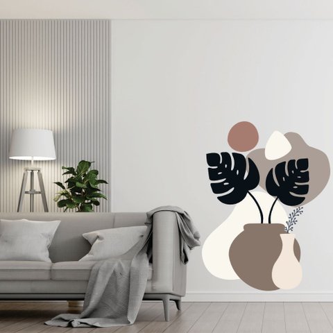Adesivo Decorativo Boho Moderno Composição Orgânica - 1,30 Metros