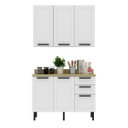 Ver imagem 2 de Cozinha Compacta Modulada 100% Mdf Branco 3 Peças Cz3300