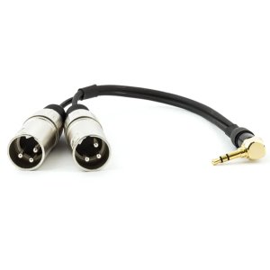 Cabo P2 90° Estereo para 2 Xlr Macho - 20 Cm