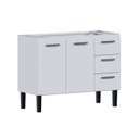 Ver imagem 2 de Armário Gabinete para Cozinha em Aço Pia 120cm Novo Vênus Branco