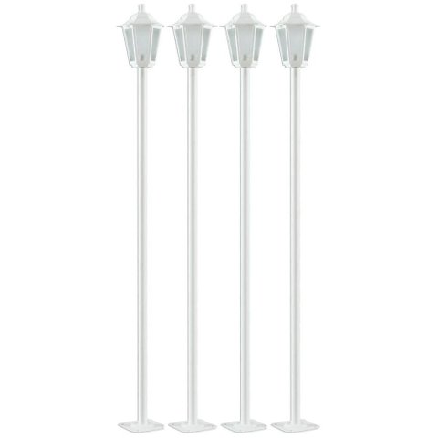 Kit 4 Postes Luminárias de Jardim Praça 1,71m Iluminação Externa Branco Lente Fosca Grega Dital