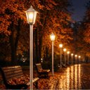 Ver imagem 2 de Kit 4 Postes Luminárias de Jardim Praça 1,71m Iluminação Externa Branco Lente Fosca Grega Dital