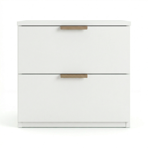 Mesa de Cabeceira 2 Gavetas Bloom Branco