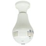 Lâmpada Câmera Espiã 360° Panorâmica Wifi Ip Led Bivolt Microfone Alto Falante Embutido Branca - 1