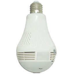 Lâmpada Câmera Espiã 360° Panorâmica Wifi Ip Led Bivolt Microfone Alto Falante Embutido Branca - 3
