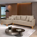 Ver imagem 1 de Sofá Living 4 Lugares Beny com Chaise Lado Esquerdo Linho Império Bege 201