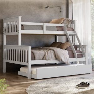 Treliche com Cama de Casal Solteiro em Madeira Woodstore e Aux Solteiro