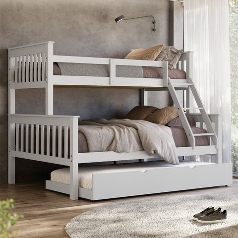 Treliche com Cama de Casal Solteiro em Madeira Woodstore e Aux Solteiro