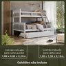 Treliche com Cama de Casal Solteiro em Madeira Woodstore e Aux Solteiro - 4