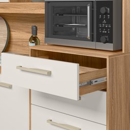 Kit Cozinha Hortelã 240 - 8 Portas 2 Gaveta - Freijó / Off White - 4 Kit Cozinha Hortelã 240 - 8 Portas 2 Gaveta - Freijó / Off White - 4